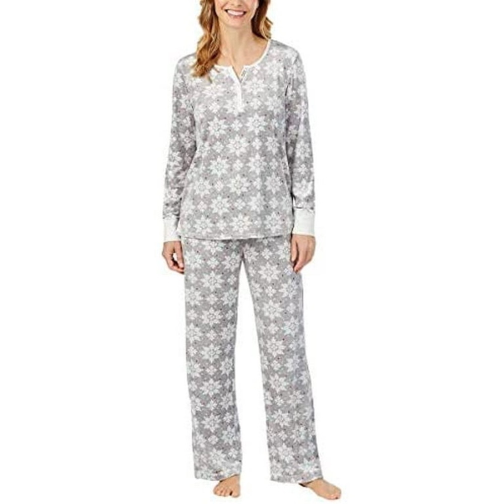 EUC Nautica Womens 2 Piece Fleece Pajama Sleepwear Set Size M